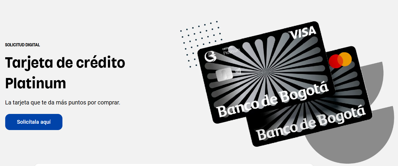 Cómo solicitar la Tarjeta de Crédito Platinum del Banco de Bogotá